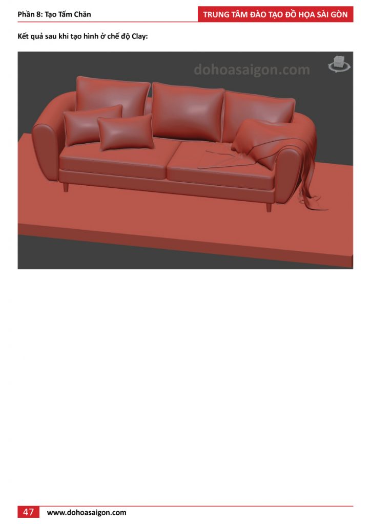 Hướng dẫn miễn phí vẽ ghế sofa vải trong 3dsmax