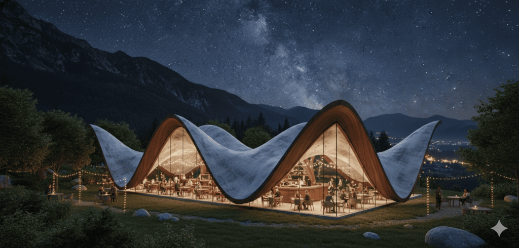 model-sketchup-cong-trinh-nha-cafe